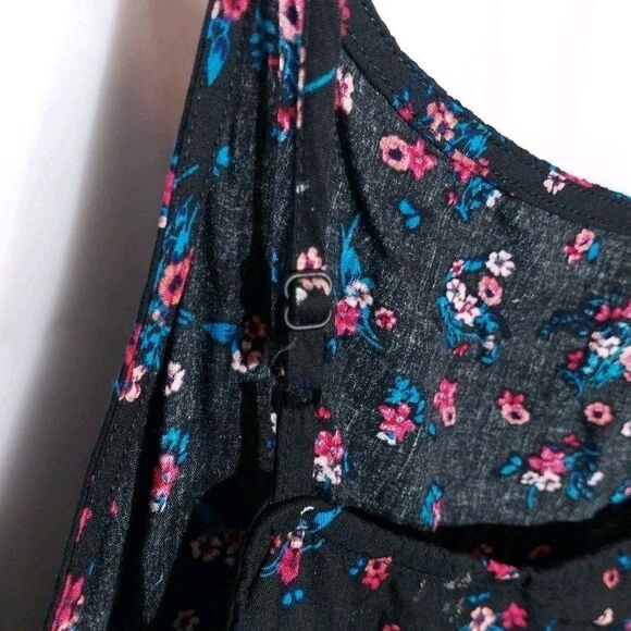 Van's Dress L Floral Side Zip Adjustable Strap Beach Boho Whimsigoth Romantic - Picture 6 of 8